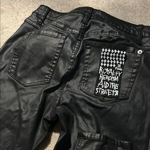 Black leather ksubi Jeans